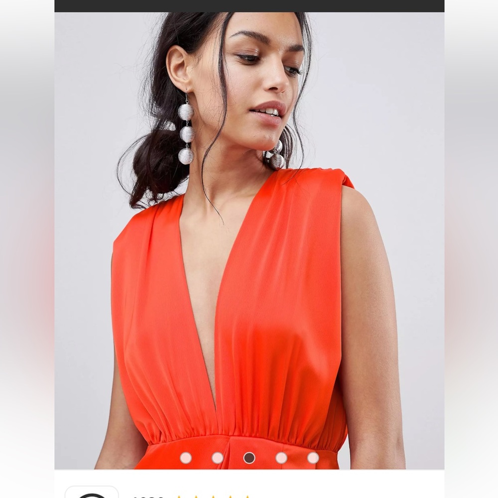 NWOT ASOS satin burnt orange dress - Picture 3 of 9